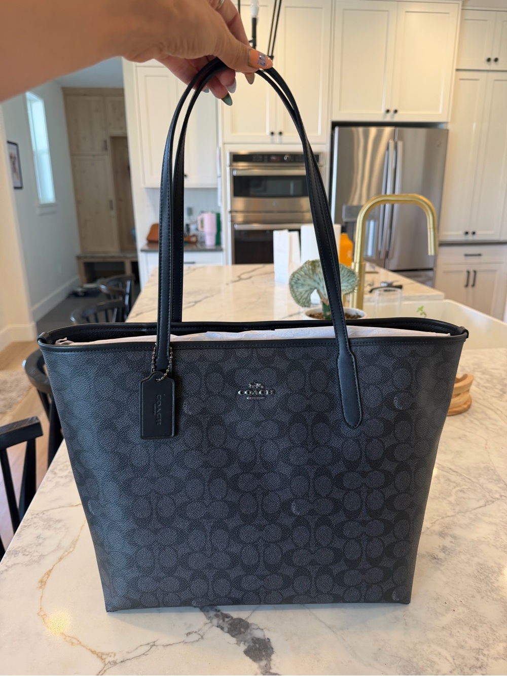 Coach Black Signature City Tote